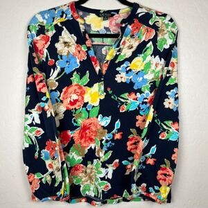 Lauren Ralph‎ Lauren Floral Print Long Sleeve Top Blouse Colorful Women's Size S